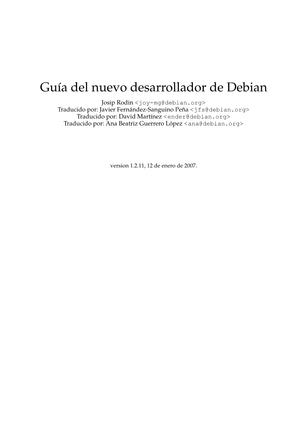 Guía Del Nuevo Desarrollador De Debian