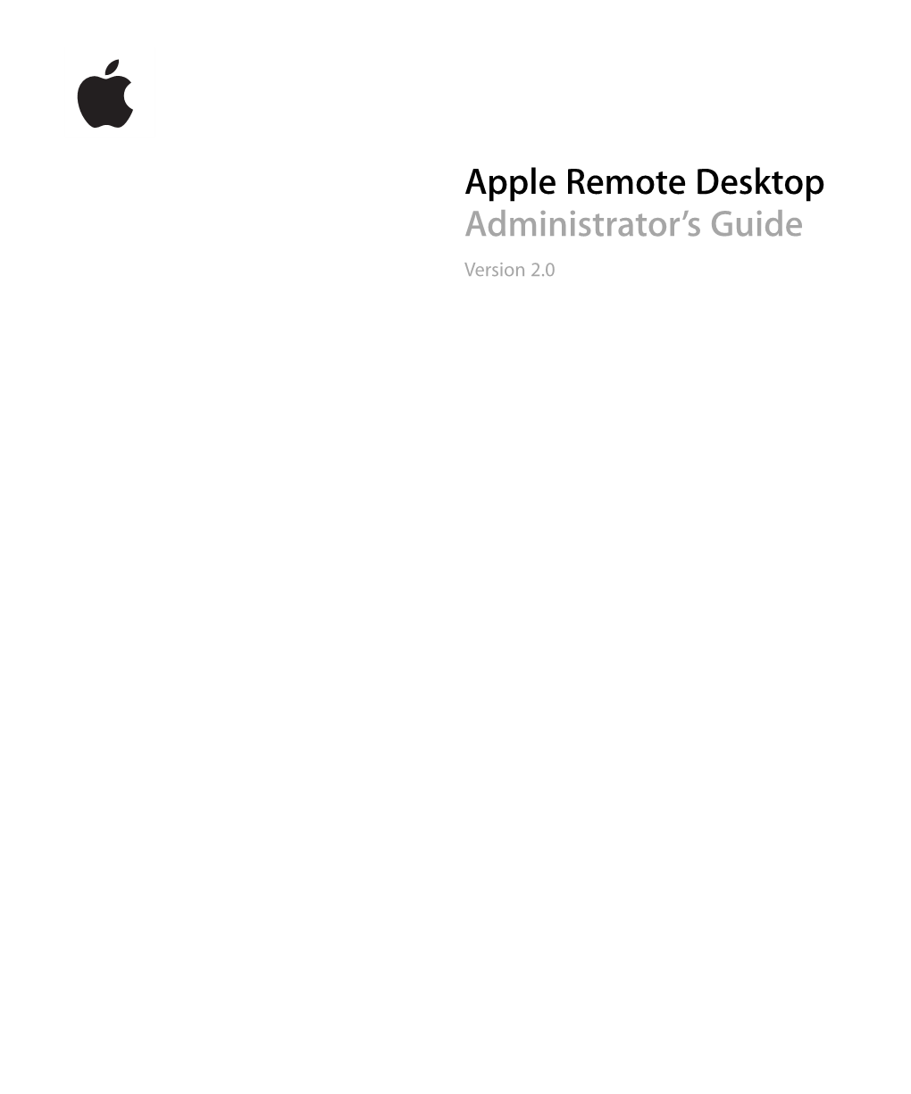 Apple Remote Desktop Administrator's Guide