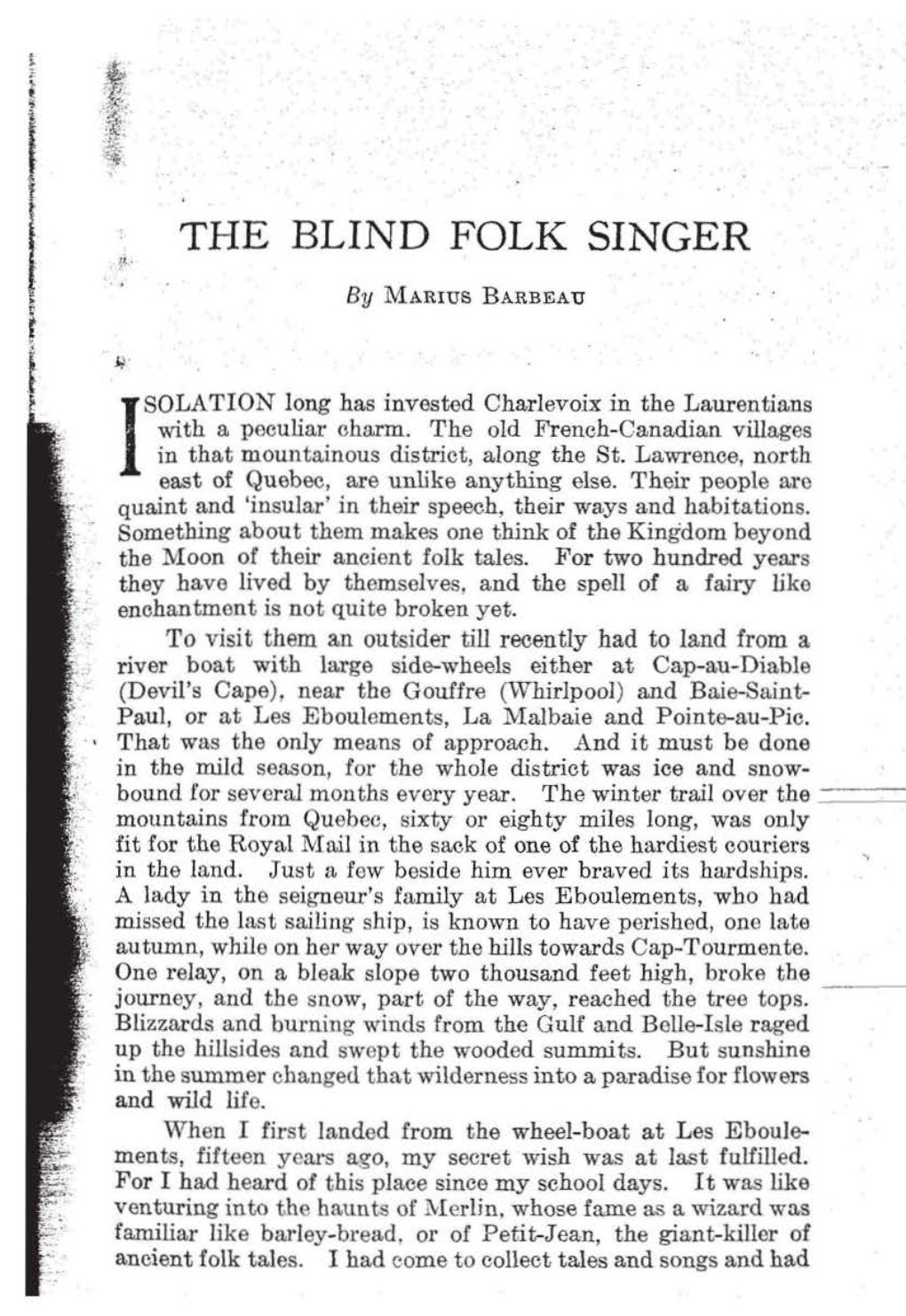 The Blind Folk Singer