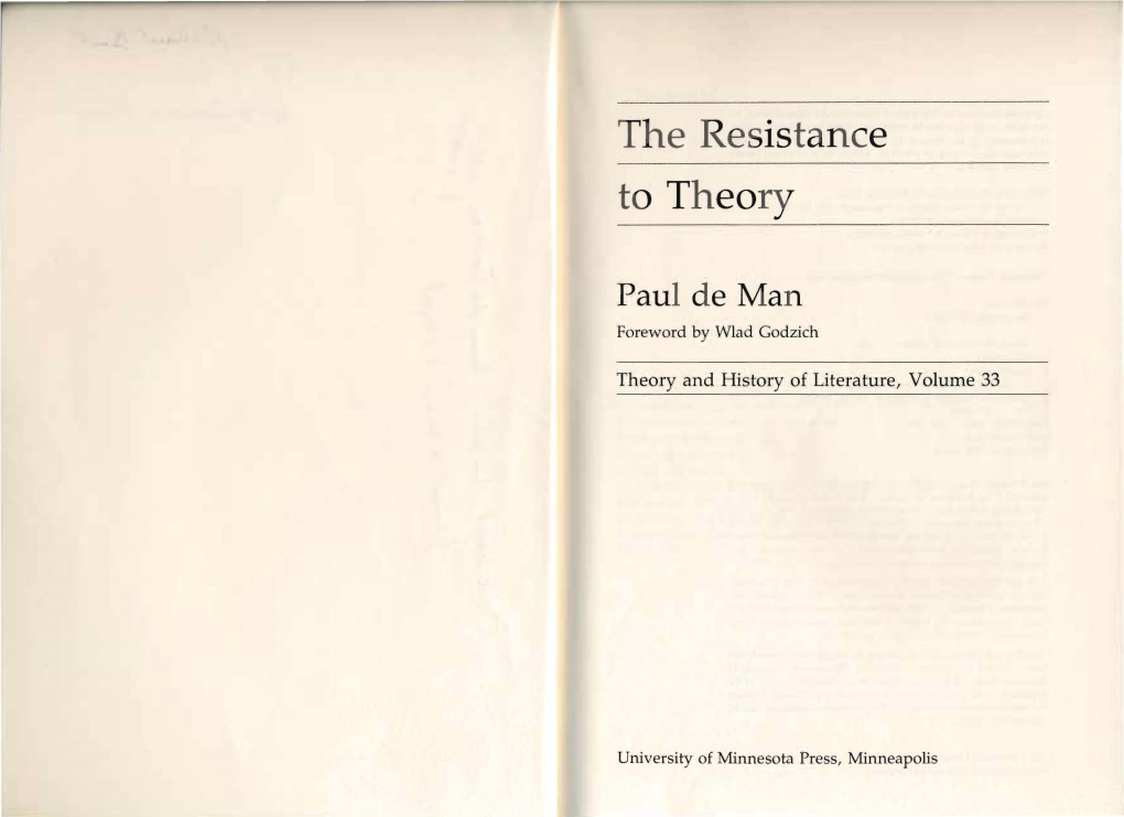 The Resistance to Theory