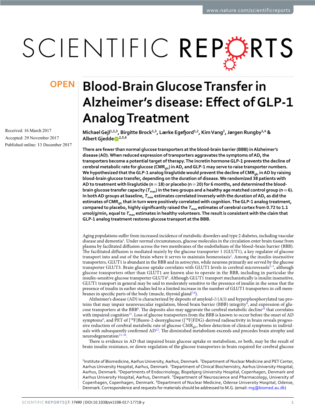 Blood-Brain Glucose Transfer in Alzheimer's Disease