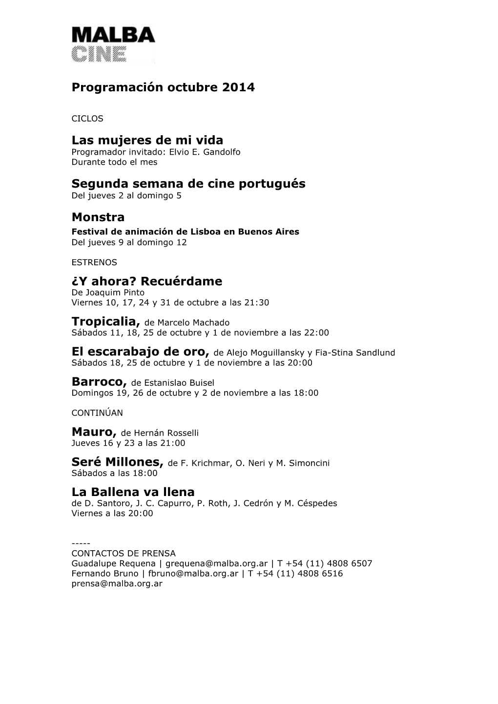 Programación Octubre 2014 Las Mujeres De Mi Vida Segunda Semana De Cine Portugués Monstra