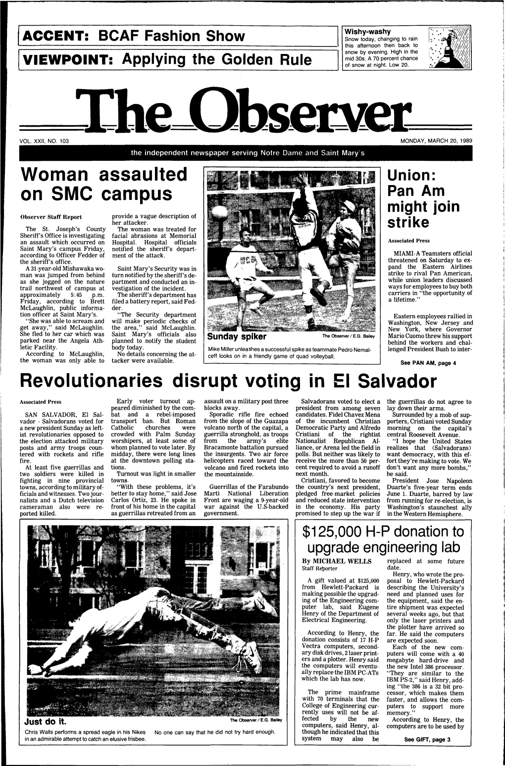 Woman Assaulted on SMC Campus Revolutionaries Disrupt Voting in El