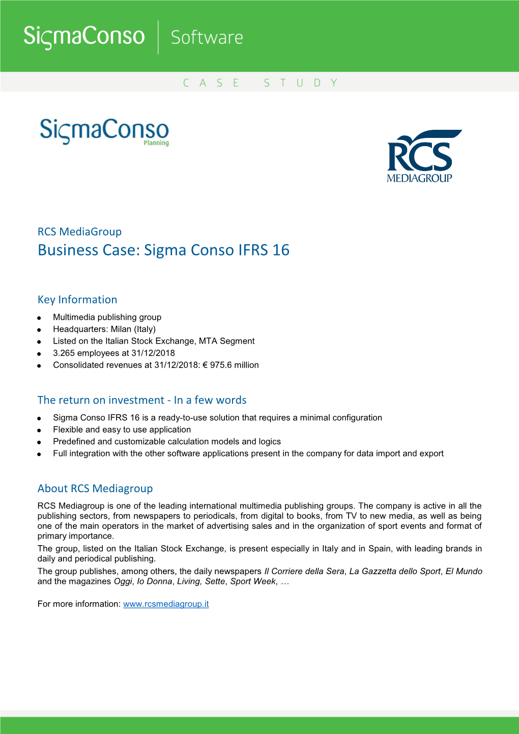 Business Case: Sigma Conso IFRS 16