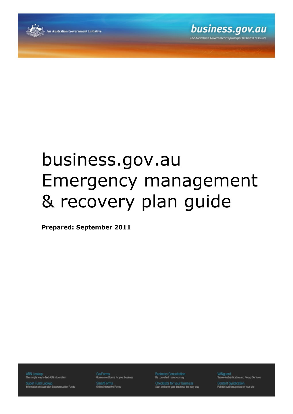 Emergency Management Recovery Plan Guide