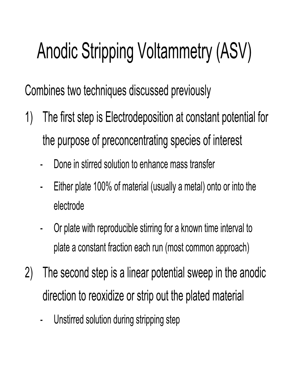 Anodic Stripping Voltammetry (ASV)