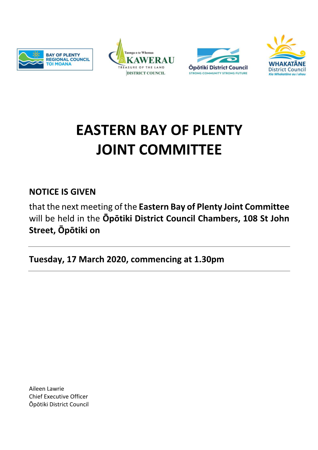 Eastern Bay of Plenty Joint Committee