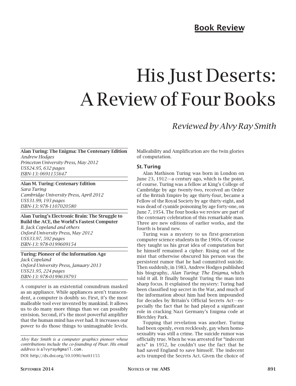 A Review of Four Books