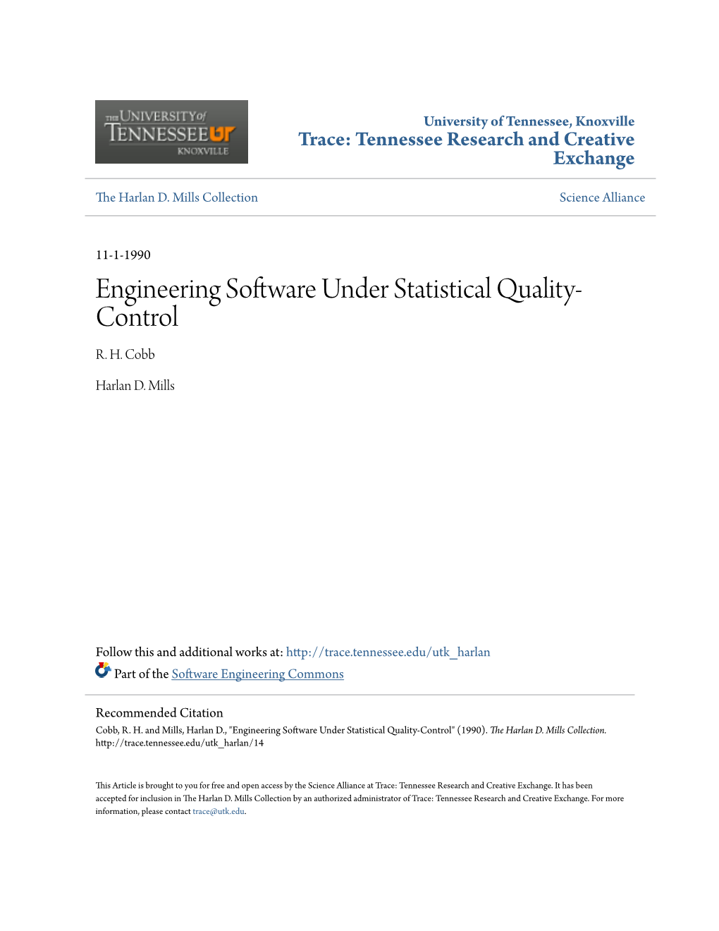 Engineering Software Under Statistical Quality-Control