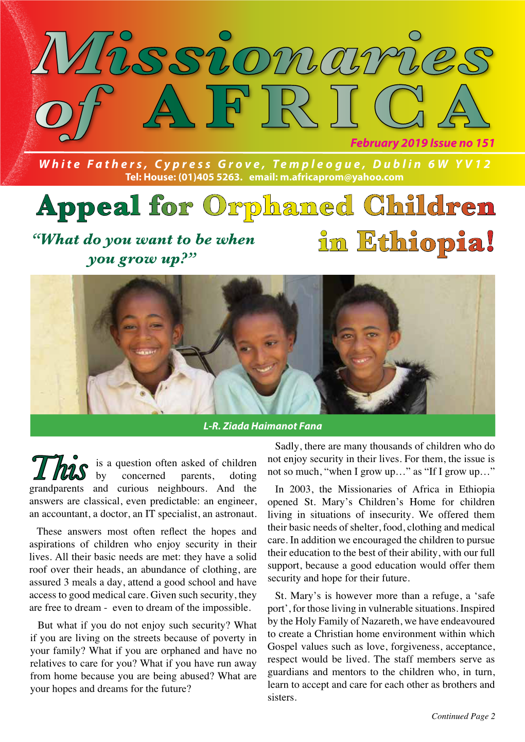 Appeal for Orphaned Children in Ethiopia!