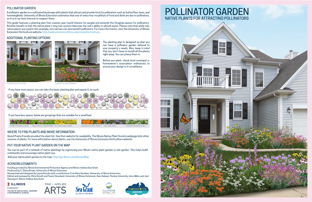 POLLINATOR GARDEN a Pollinator Garden Is a Cultivated Landscape with Plants That Attract and Provide Food for Pollinators Such As Butterflies, Bees, and Hummingbirds