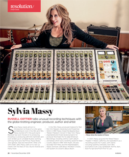 Sylvia Massy RUSSELL COTTIER Talks Unusual Recording Techniques with the Globe-Trotting Engineer, Producer, Author and Artist