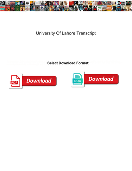University of Lahore Transcript
