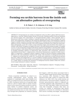 Forming Sea Urchin Barrens from the Inside Out: an Alternative Pattern of Overgrazing