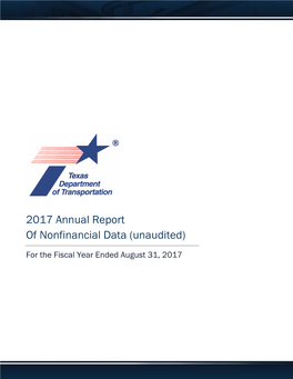 Annual Report of Nonfinancial Data (Unaudited)