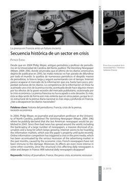 La Prensa En Francia | Secuencia Histórica De Un Sector En Crisis