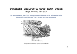 SOMERSET GEOLOGY-A GOOD ROCK GUIDE Hugh Prudden, June 2004