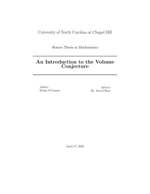 An Introduction to the Volume Conjecture