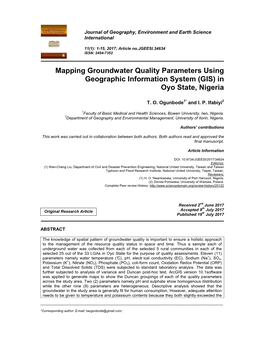 (GIS) in Oyo State, Nigeria