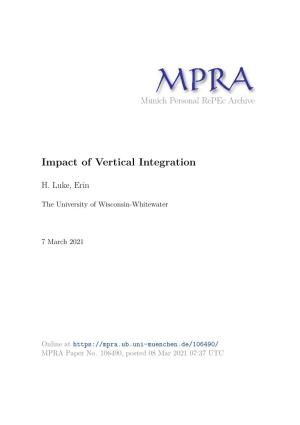 Impact of Vertical Integration
