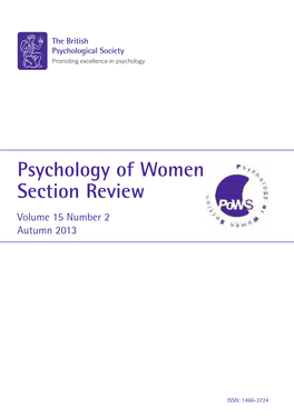 Psychology of Women Section Review Volume 15 Number 2 Autumn 2013