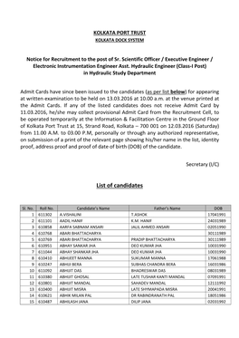 Revised List Officers-HSD for Exam-13.03.16