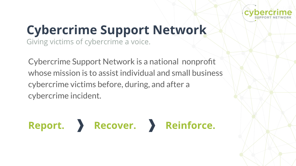 Cybercrime Support Network Giving Victims of Cybercrime a Voice