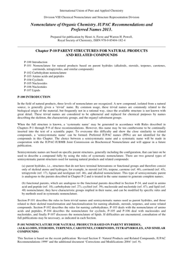 Nomenclature of Organic Chemistry. IUPAC Recommendations and Preferred Names 2013