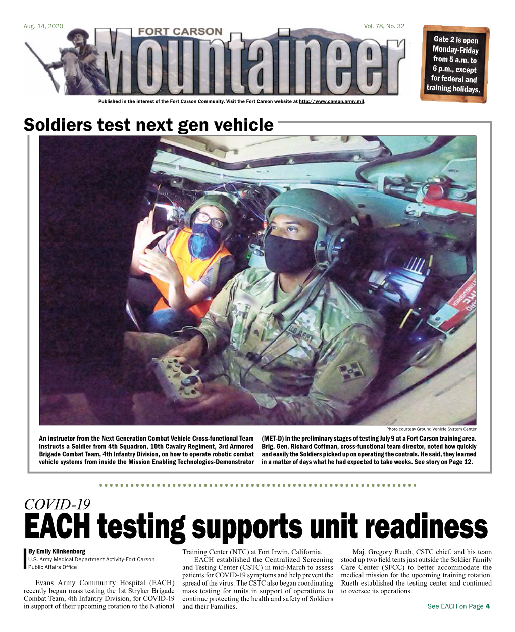EACH Testing Supports Unit Readiness by Emily Klinkenborg Training Center (NTC) at Fort Irwin, California