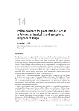 Pollen Evidence for Plant Introductions in a Polynesian Tropical Island Ecosystem, Kingdom of Tonga 253
