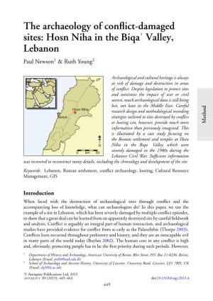 The Archaeology of Conflict-Damaged Sites: Hosn Niha in the Biqaʾ