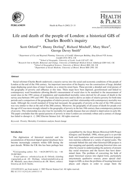 Life and Death of the People of London: a Historical GIS of Charles