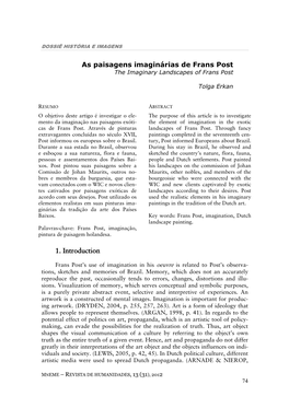As Paisagens Imaginárias De Frans Post 1. Introduction Introduction
