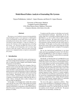 Model-Based Failure Analysis of Journaling File Systems