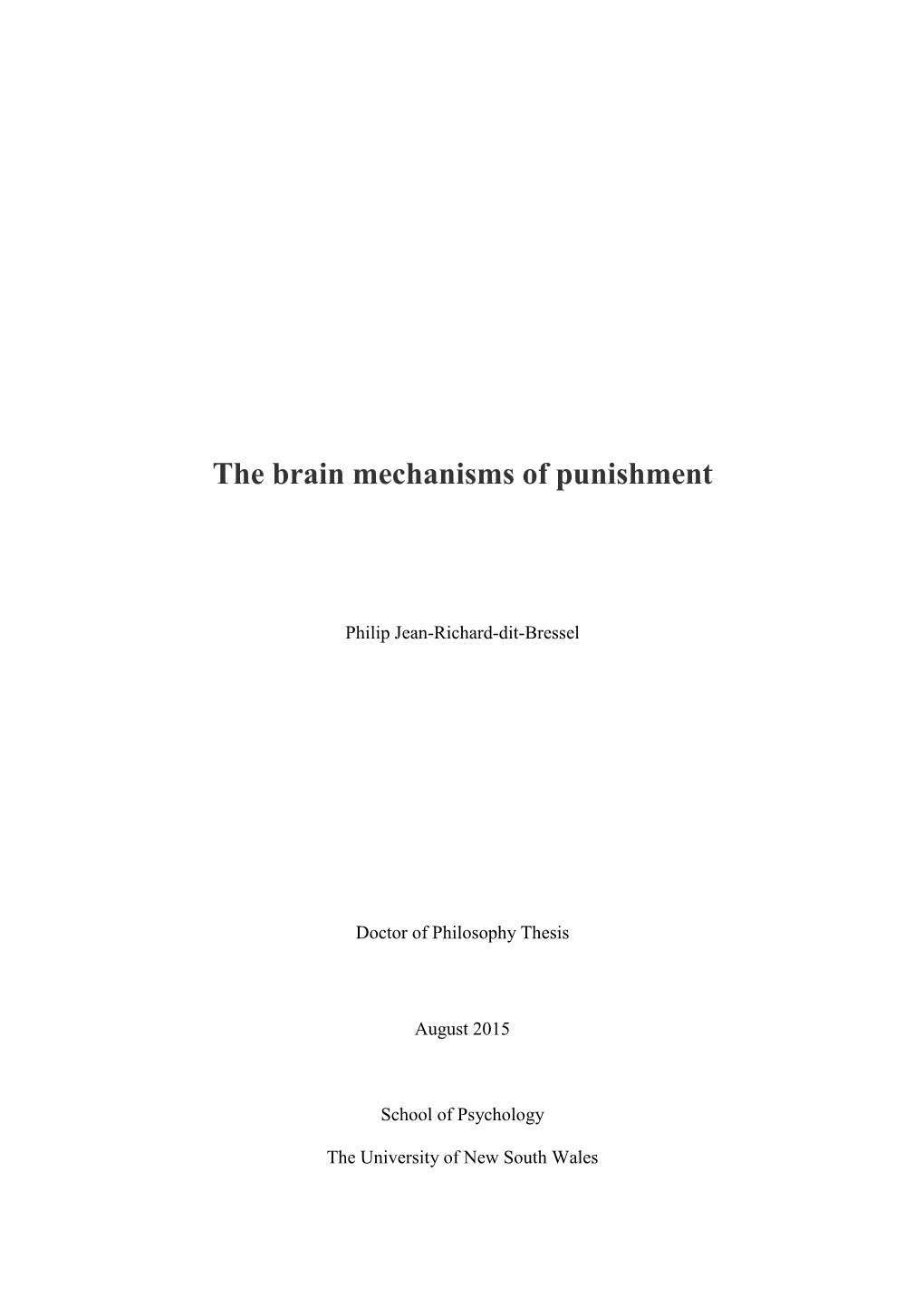 The Brain Mechanisms of Punishment