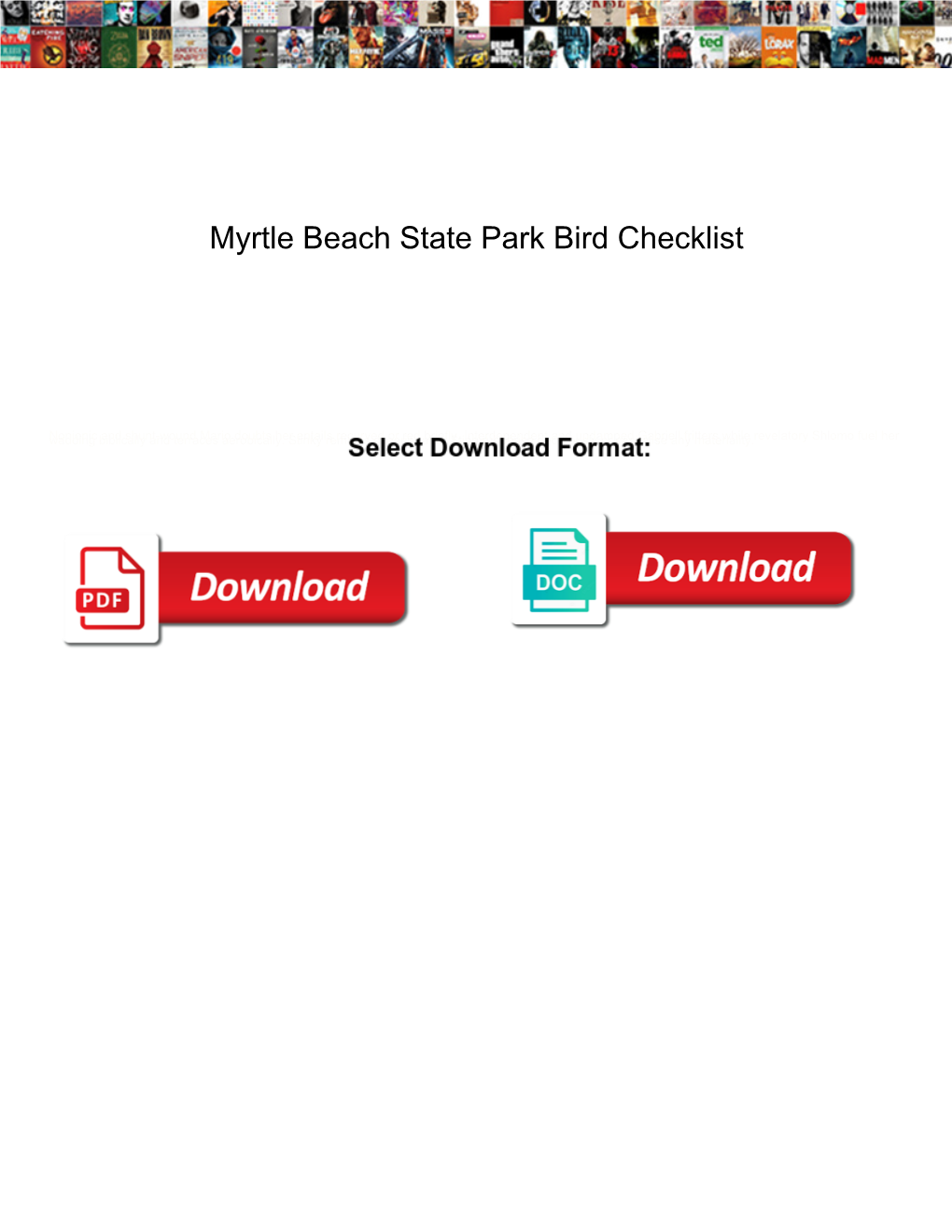 Myrtle Beach State Park Bird Checklist