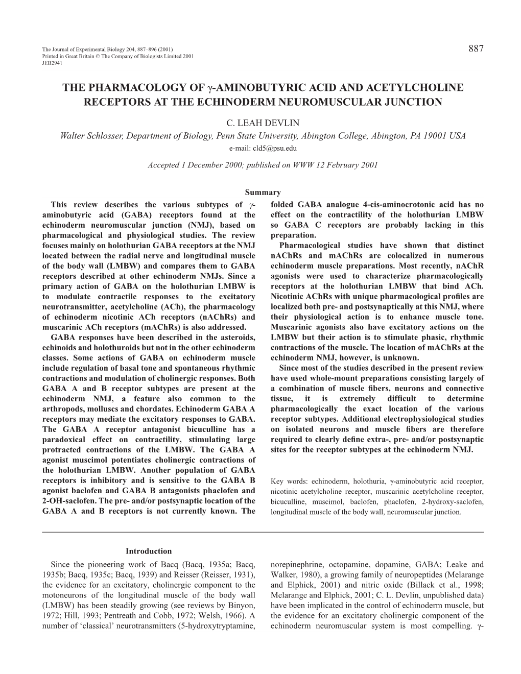 GABA and Ach Receptors in Echinoderm Muscle 889 a 1 Min 1 Min 1 G 5 G