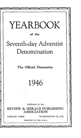 YEARBOOK of the Seventh-Day Adventist Denomination