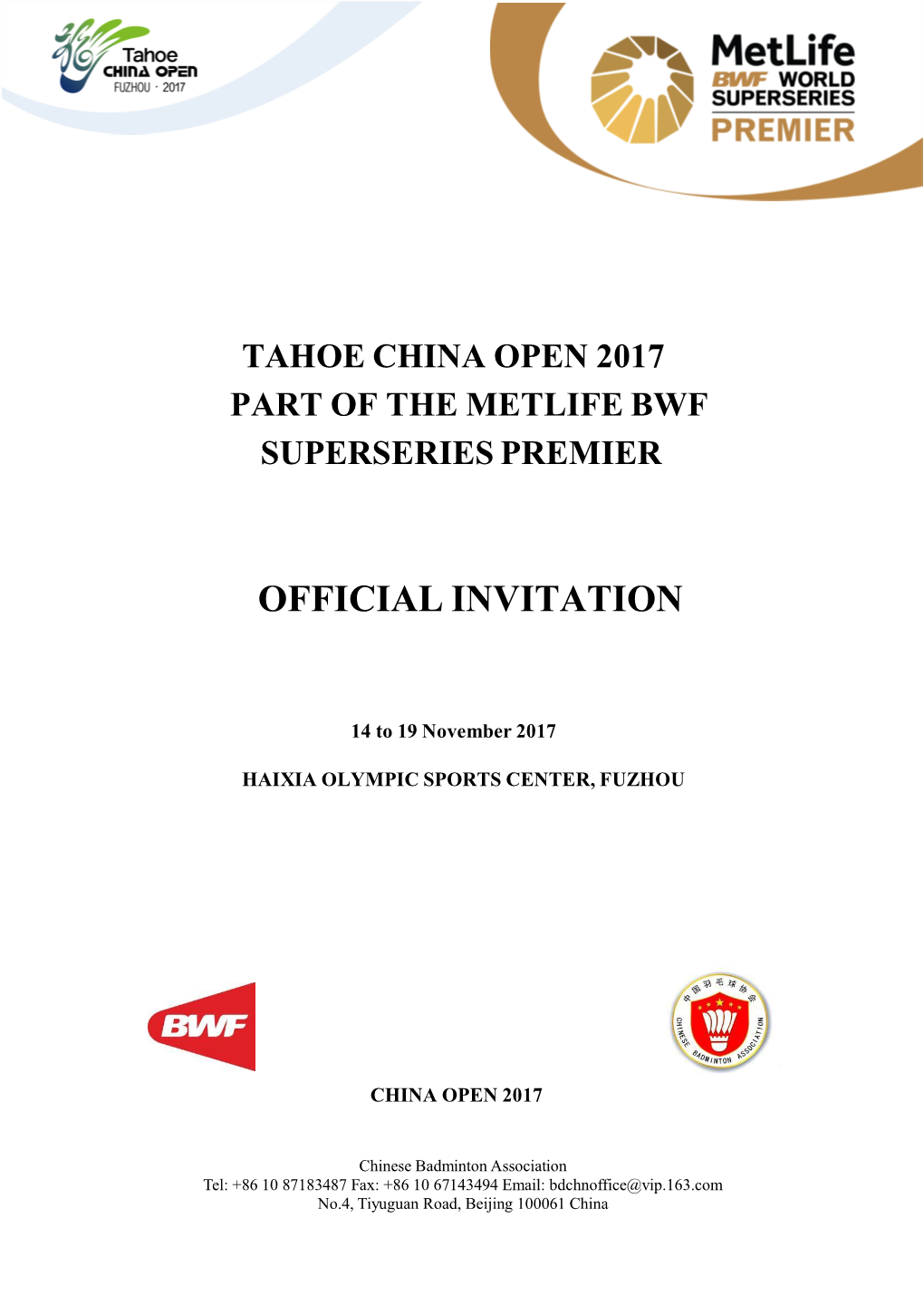 Official Invitation