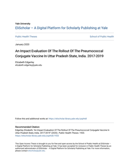 An Impact Evaluation of the Rollout of the Pneumococcal Conjugate Vaccine in Uttar Pradesh State, India
