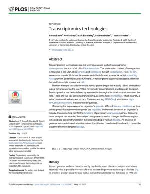 Transcriptomics Technologies
