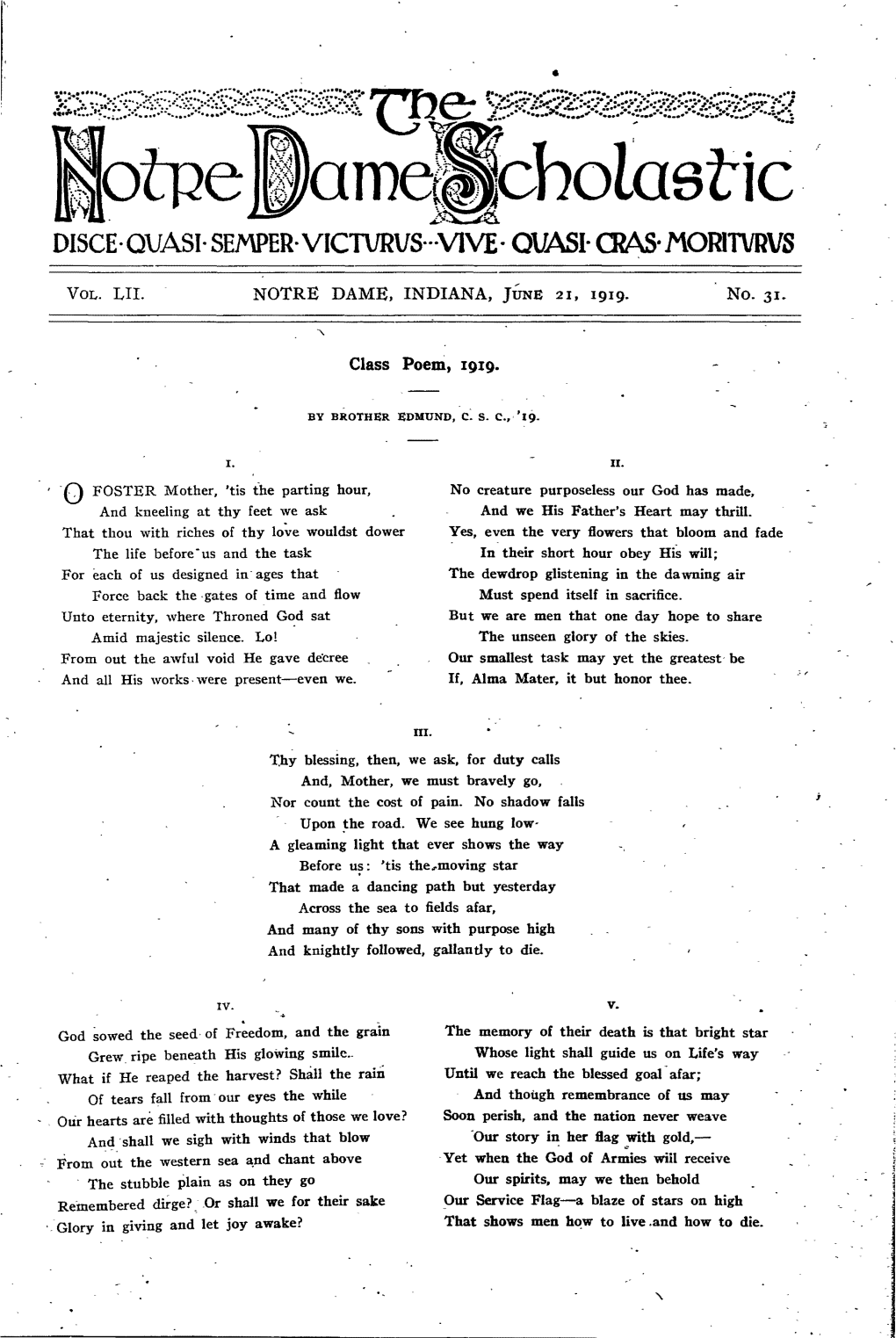 Class Poem, 1919