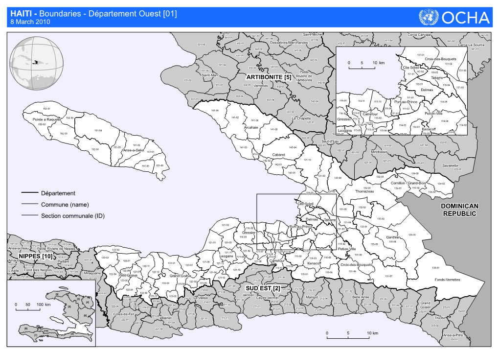 HAITI - Boundaries - Département Ouest [01] 8 March 2010