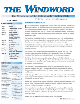 From the Binnacle the Newsletter of the Walnut Valley Sailing Club