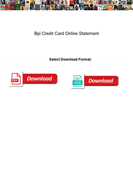 Bpi Credit Card Online Statement