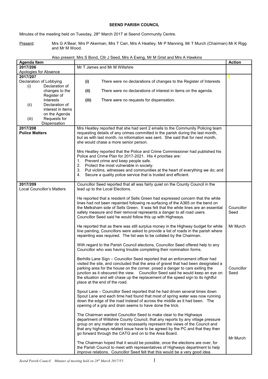 Seend Parish Council s1