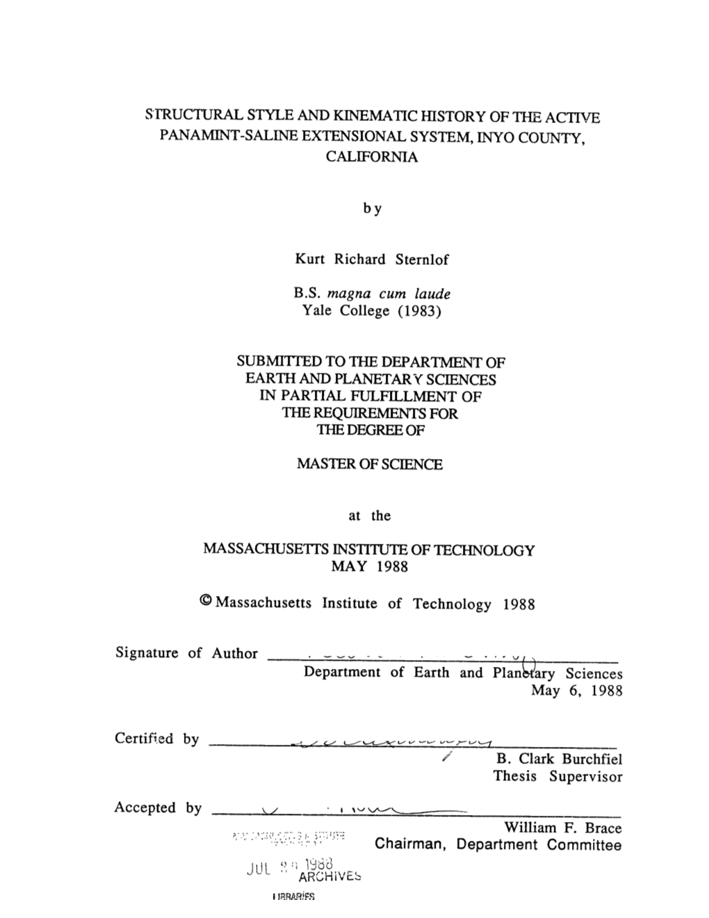 Chairman, Department Committee P 7 -8 - T I