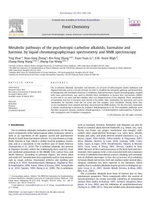 Metabolic Pathways of the Psychotropic-Carboline Alkaloids, Harmaline and Harmine, by Liquid Chromatography/Mass Spectrometry and NMR Spectroscopy