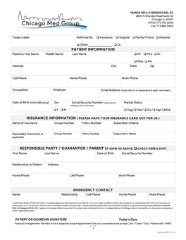 Medical Office Registration Form