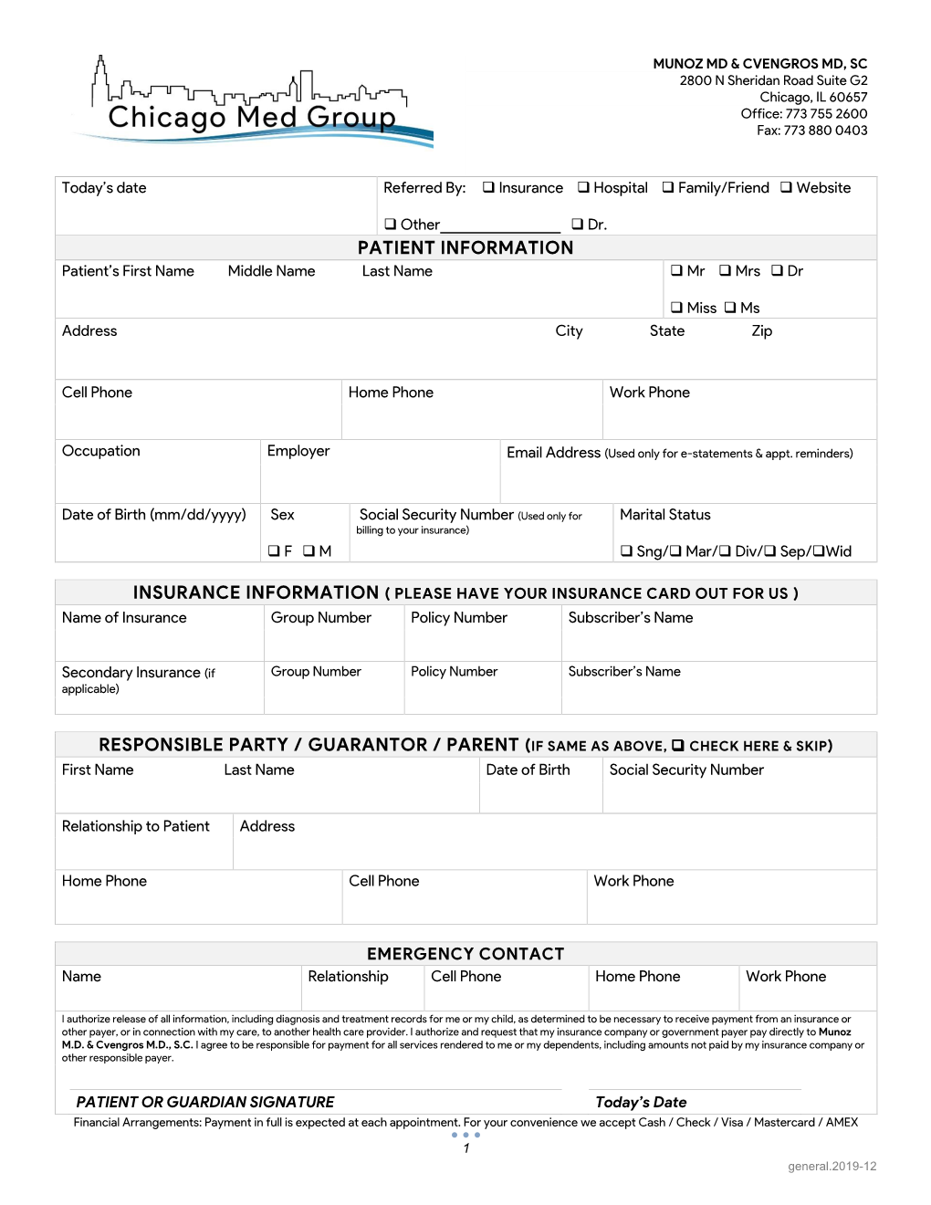 Medical Office Registration Form